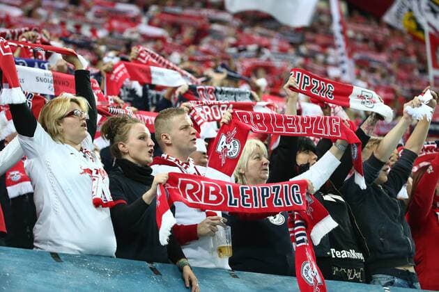 RB Leipzig Monaco Football Champions League Leipzig 13 09 2017 Red Bull Arena Football UEFA Champions League Group G 1 Matchday RB Leipzig vs AS Monaco in Picture supporters from RB Leipzig with Scarves