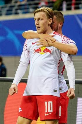 Emil Forsberg RB Leipzig 10 the goal celebration After the Results to 1 0 with Diego Demme RB Leipzig 31 the Champions League Game between RB Leipzig and AS Monaco at 13 09 2017 Leipzig Copyright: xSchueler Eibner-Pressefotox EP_JSE