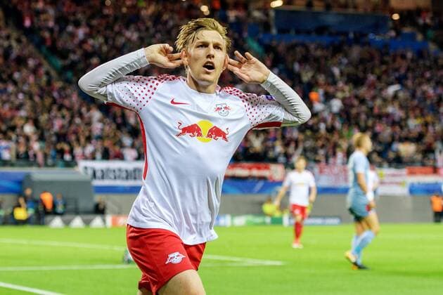 Emil Forsberg RB Leipzig 10 the goal celebration After the Results to 1 0 the Champions League Game between RB Leipzig and AS Monaco at 13 09 2017 Leipzig Copyright: xSchueler Eibner-Pressefotox EP_JSE