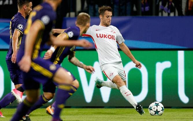 SOCCER - CL, Maribor vs Spartak MARIBOR,SLOVENIA,13.SEP.17 - UEFA Champions League, group stage, NK Maribor vs FK Spartak Moscow. Image shows Dmitri Kombarov (Spartak). GEPAxpictures xDavidxRodriguez