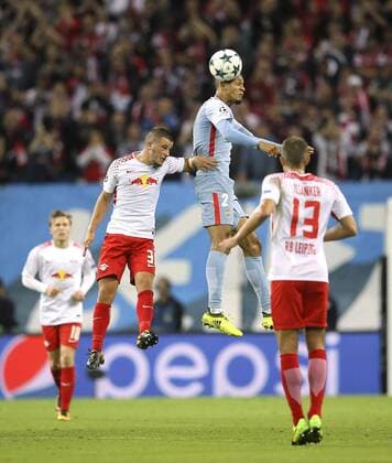 Photo Fabinho Monaco against Diego Demme left Football Champions League at Wed 13 09 2017 Group game BRB Leipzig AS Monaco