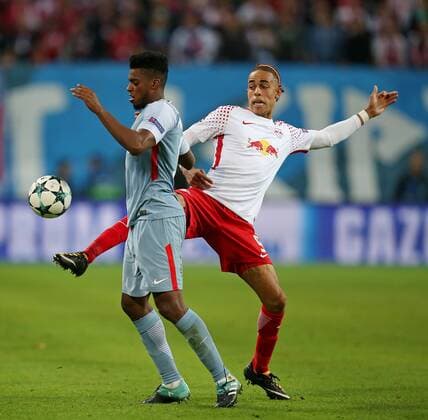13 09 2017 Football UEFA Champions League 2017 2018 Group stage 1 Matchday RB Leipzig AS Monaco in the Red Bull Arena Leipzig v l Jemerson AS Monaco against Yussuf Poulsen RB Leipzig