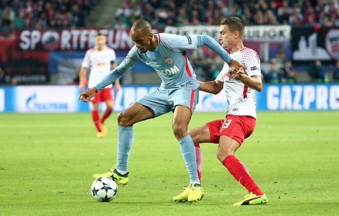 RB Leipzig Monaco Football Champions League Leipzig 13 09 2017 Red Bull Arena Football UEFA Champions League Group G 1 Matchday RB Leipzig vs AS Monaco in Picture v l Fabinho 2 Monaco against Stefan Ilsanker 13 RB Leipzig