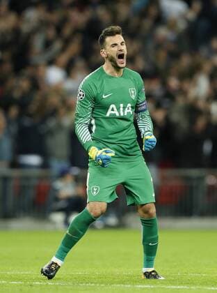 Tottenham s Hugo Lloris celebrates scoring his sides third goal during the champions league match at Wembley Stadium, London. Picture date 13th September 2017. Picture credit should read: David Klein Sportimage EDITORIAL USE ONLY. No use with unauthorised audio, video, data, fixture lists, club league logos or live services. Online in-match use limited to 120 images, no video emulation. No use in betting, games or single club league player publications.