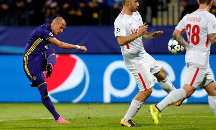 SOCCER - CL, Maribor vs Spartak MARIBOR,SLOVENIA,13.SEP.17 - UEFA Champions League, group stage, NK Maribor vs FK Spartak Moscow. Image shows Valon Ahmedi (Maribor). GEPAxpictures xDavidxRodriguez