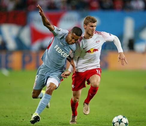 13 09 2017 Football UEFA Champions League 2017 2018 Group stage 1 Matchday RB Leipzig AS Monaco in the Red Bull Arena Leipzig v l Jorge AS Monaco against Timo Werner RB Leipzig