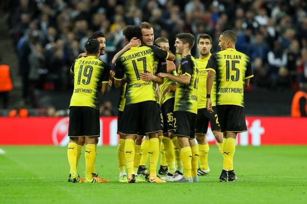 London England 13 09 2017 UEFA Champions League 2017 18 Season 1st Game Day Tottenham Hotspur BV Borussia Dortmund goal to 1 1 Scorer Andrey Yarmolenko Borussia will cheered DeFodi048