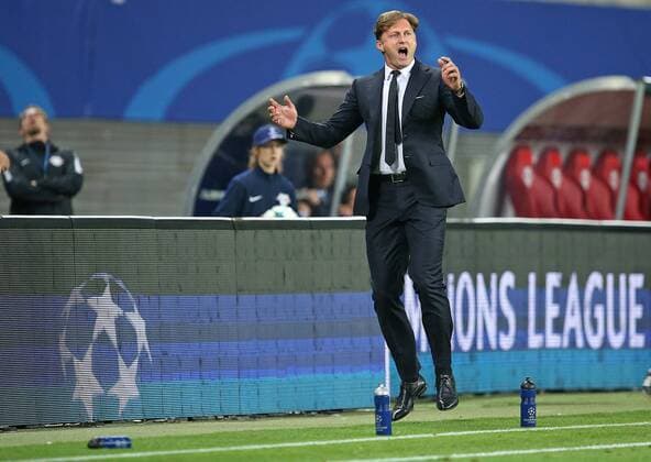 13 09 2017 Football UEFA Champions League 2017 2018 Group stage 1 Matchday RB Leipzig AS Monaco in the Red Bull Arena Leipzig team manager Ralph Hasenhüttl RB Leipzig