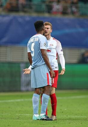 13 09 2017 Football UEFA Champions League 2017 2018 Group stage 1 Matchday RB Leipzig AS Monaco in the Red Bull Arena Leipzig v l Jemerson AS Monaco and Timo Werner RB Leipzig Straight together