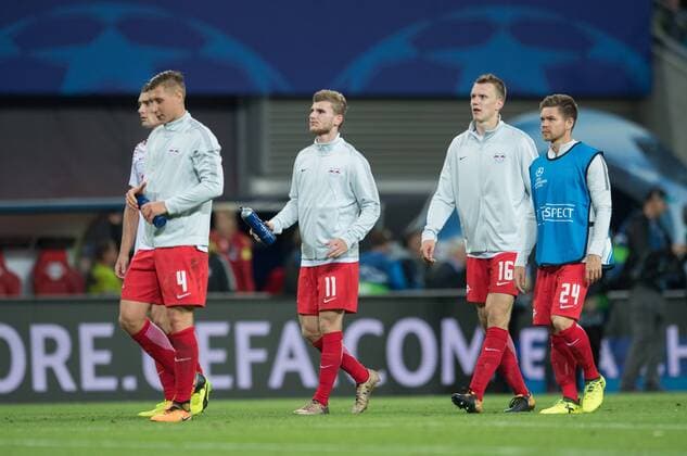 After the Game over Stefan Ilsanker Willi Orban Timo Werner Lukas Klostermann and Dominic Kaiser Vl allel Football International UEFA Champions League Season 2017 2018 Group game RB Leipzig AS Monaco FC in Leipzig Germany at 13 09 2017
