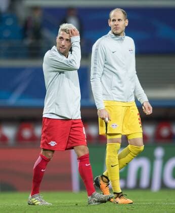 After the Game over Kevin Kampl and Goalkeeper Peter Gulacsi Vl Football International UEFA Champions League Season 2017 2018 Group game RB Leipzig AS Monaco FC in Leipzig Germany at 13 09 2017