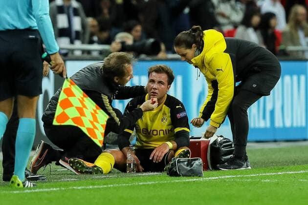London England 13 09 2017 UEFA Champions League 2017 18 Season 1st Game Day Tottenham Hotspur BV Borussia Dortmund Mario Goetze Borussia will treated DeFodi048