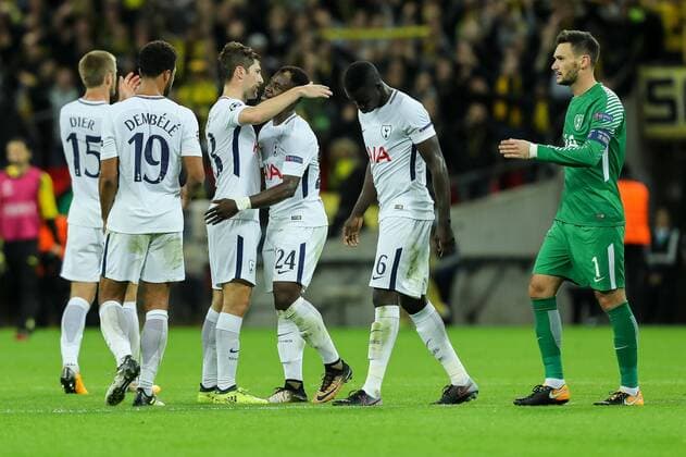 London England 13 09 2017 UEFA Champions League 2017 18 Season 1st Game Day Tottenham Hotspur BV Borussia Dortmund Tottenham Final cheering DeFodi048