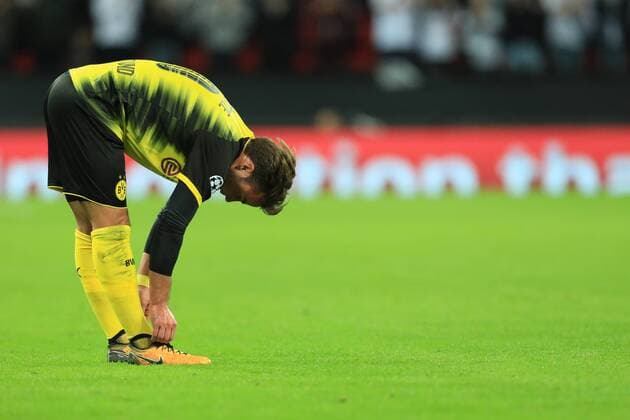 13th September 2017, Wembley Stadium, London, England; Champions League Group stage, Tottenham Hotspur versus Borussia Dortmund; A dejected Mario Gotze of Borussia Dortmund as he team slip to a 3-1 loss  ActionPlus11929821