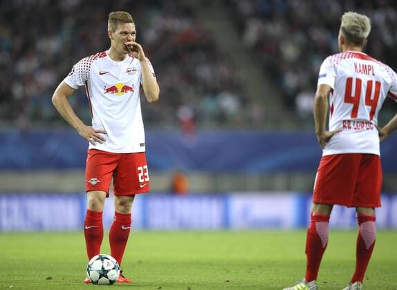 Photo Loser face at Leipzig Marcel Halstenberg and Kevin Kampl Football Champions League at Wed 13 09 2017 Group game BRB Leipzig AS Monaco 1 1