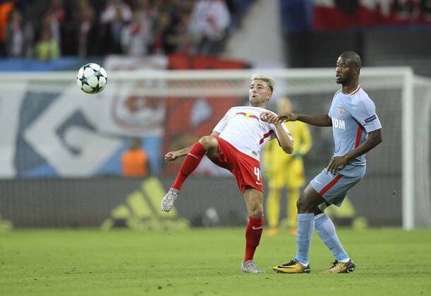 Photo Youri Tielemans Monaco against Kevin Kampl Football Champions League at Wed 13 09 2017 Group game BRB Leipzig AS Monaco 1 1