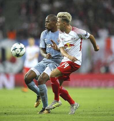 Photo Fabinho Monaco against Kevin Kampl Football Champions League at Wed 13 09 2017 Group game BRB Leipzig AS Monaco 1 1
