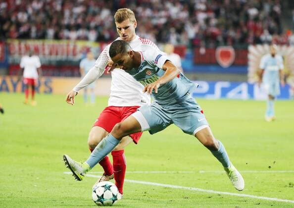 RB Leipzig Monaco Football Champions League Leipzig 13 09 2017 Red Bull Arena Football UEFA Champions League Group G 1 Matchday RB Leipzig vs AS Monaco 1 1 1 1 in Picture from front Jorge 6 Monaco and Emil Forsberg 10 RB Leipzig