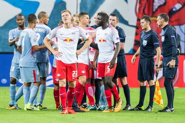 Exhaustion and Disappointment disappointed Frustration disappointed After the Game above the 1 1 undecided Football Men UEFA Champions League RB Leipzig AS Monaco xprx