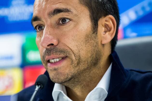 ROTTERDAM - Feyenoord - Manchester City , Voetbal , Seizoen 2017 2018 , Champions League , Feijenoord stadion de Kuip , 13-09-2017 , eindstand 0-4 , Feyenoord trainer Giovanni van Bronckhorst tijdens de persconferentie Feyenoord - Manchester City  x1708000x