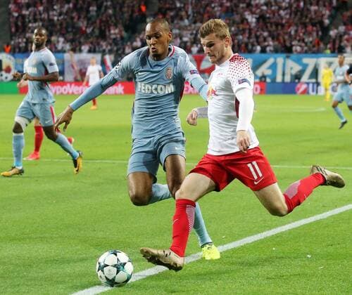 Leipzig Germany 13 09 2017 UEFA Champions League 2017 18 Season Group G Matchday 1 RB Leipzig AS Monaco Fabinho AS Monaco Timo Werner RB