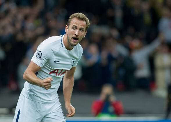 Harry Kane of Tottenham Hotspur celebrates scoring his sides second goal during the UEFA Champions League group stage match between Tottenham Hotspur and Borussia Dortmund at Wembley Stadium, London, England on 13 September 2017. Copyright: xVincexMignottx 16640051