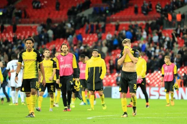 13th September 2017, Wembley Stadium, London, England; Champions League Group stage, Tottenham Hotspur versus Borussia Dortmund; A dejected Lukasz Piszczek of Borussia Dortmund as his team lose 3-1  ActionPlus11929877