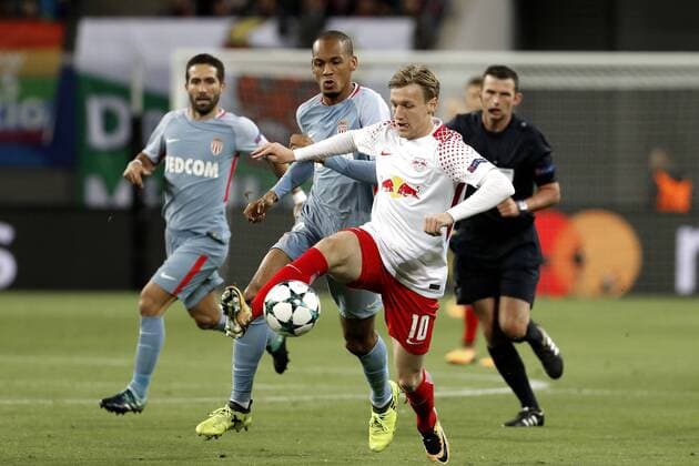 Forsberg Emil team RB Leipzig Champions League Group G Season 2017 2018 Game RB Leipzig AS Monaco 1 1 at 13 September 2017 in Arena Leipzig