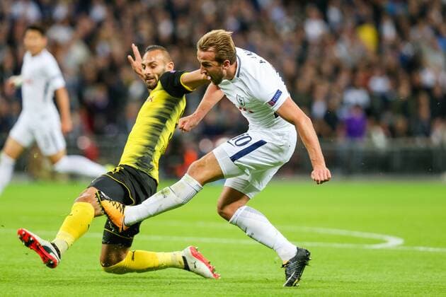 Bilder des Tages - SPORT Harry Kane (Tottenham), SEPTEMBER 13, 2017 - Football Soccer : Harry Kane of Tottenham Hotspur scores a goal to make it 2-1 during the UEFA Champions League Group Stage match between Tottenham Hotspur and Borussia Dortmund at Wembley Stadium in London, England. Noxthirdxpartyxsales  (mdga017209)