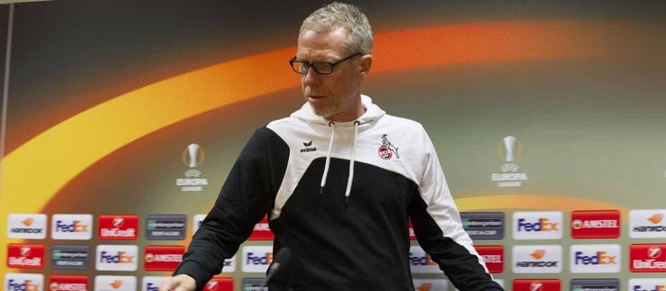 1 FC Cologne European Cup Europe League Press conference London England date 13 09 2017 team manager Peter Stöger 1 FC Cologne