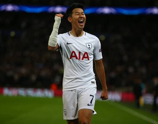 September 13, 2017 - London, England, United Kingdom - Tottenham Hotspur s Son Heung-Min celebrates his goal .during Champion League Group H match between Tottenham Hotspur against Borussia Dortmund at Wembley stadium, London, UK on 13 Sepember 2017. Tottenham won the game 3-1. Tottenham Hotspur v Borussia Dortmund - UEFA Champions League  - ZUMAn230 20170913_zaa_n230_494 Copyright: xKieranxGalvinx