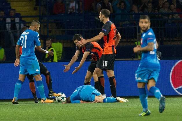 Players Taras Stepanenko and Ivan Ordets (FC Shakhtar) and players Faouzi Ghoulam and Dries Mertens (S.S.C. Napoli) Donetsk  Copyright: ChumachenkoxAlexey 508982