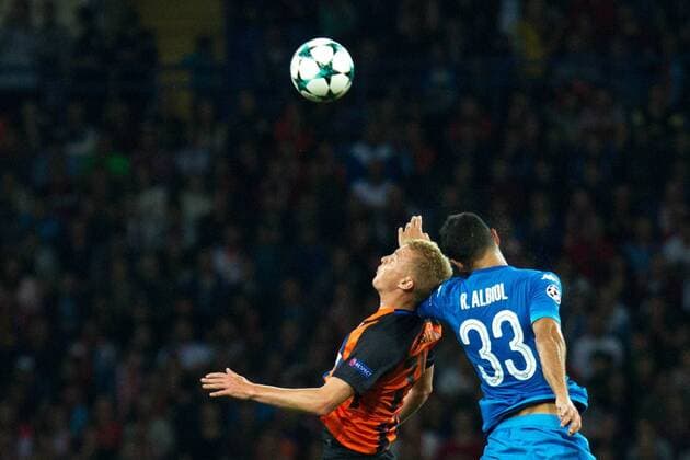 Player Viktor Kovalenko (FC Shakhtar) and player Ð Ð°ÑƒÐ»Ña Raul Albiol (S.S.C. Napoli) Donetsk  Copyright: ChumachenkoxAlexey 508984