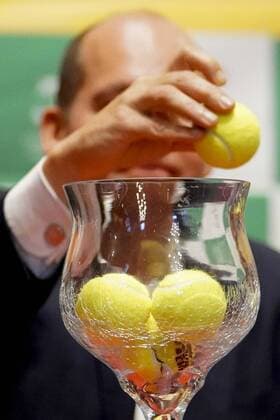 Illustration picture shows the draw of the schedule for the Davis Cup World Group semi-final between Belgium and Australia, Thursday 14 September 2017, in Brussels. The Davis Cup game will be played from 15 to 17 September 2017 in Brussels. DIRKxWAEM  x05164375x