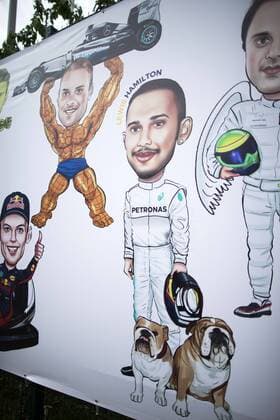 Motorsports: FIA Formula One World Championship WM Weltmeisterschaft 2017, Grand Prix of Singapore, drawings of 77 Valtteri Bottas (FIN, Mercedes AMG Petronas F1 Team) and 44 Lewis Hamilton (GBR, Mercedes AMG Petronas F1 Team), Singapore Singapore