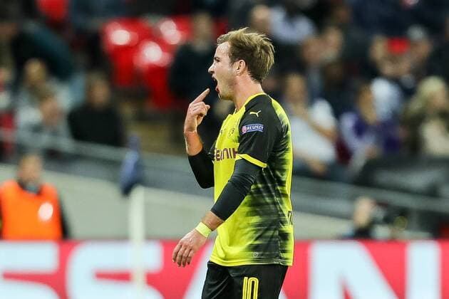 London England 13 09 2017 UEFA Champions League 2017 18 Season 1st Game Day Tottenham Hotspur BV Borussia Dortmund Mario Goetze Borussia gesticulates DeFodi048