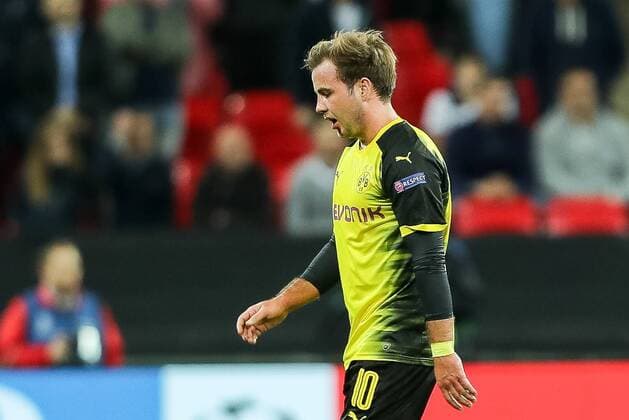 London England 13 09 2017 UEFA Champions League 2017 18 Season 1st Game Day Tottenham Hotspur BV Borussia Dortmund Mario Goetze Borussia look DeFodi048