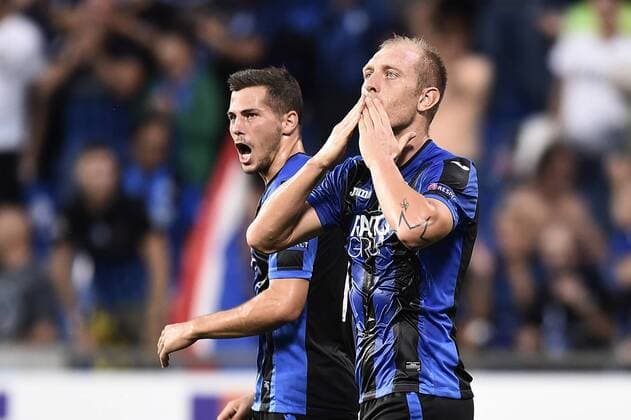 Db Reggio Emilia 14 09 2017 - Europa League Atalanta-Everton foto Daniele Buffa Image nella foto: esultanza gol Andrea Masiello 