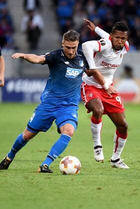 Ermin Bicakcic TSG 1899 Hoffenheim Dyego Sousa Sporting Braga Germany Sinsheim Sports Football UEFA Europe League Matchday 1 TSG 1899 Hoffenheim vs Sporting Braga at 14 09 2017 Rhine Neckar Arena