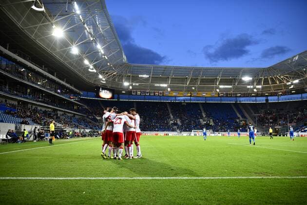 goal to 1 1 through Joao Carlos Teixeira Sporting Braga goal celebration Blue Hour TSG 1899 Hoffenheim vs Sporting SC Braga Europe League 14 09 2017 TSG 1899 Hoffenheim vs Sporting SC Braga