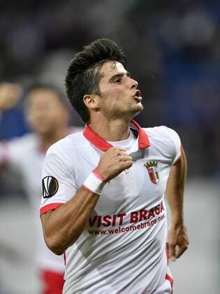 goal to 1 1 through Joao Carlos Teixeira Sporting Braga goal celebration TSG 1899 Hoffenheim vs Sporting SC Braga Europe League 14 09 2017 TSG 1899 Hoffenheim vs Sporting SC Braga