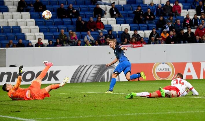 14 09 2017 xfux Football Europe League TSG 1899 Hoffenheim Sporting Braga emspor v l Matheus SC Sporting Braga Andrej Kramaric 1899 Hoffenheim Raul Silva SC Sporting Braga Sinsheim