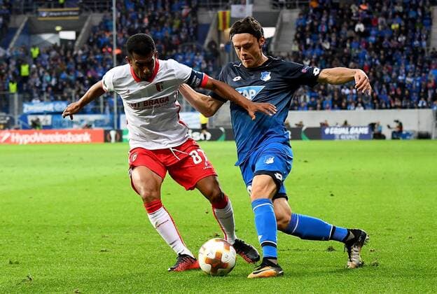 14 09 2017 xfux Football Europe League TSG 1899 Hoffenheim Sporting Braga emspor v l Marcelo Goiano SC Sporting Braga Nico Schulz 1899 Hoffenheim Sinsheim