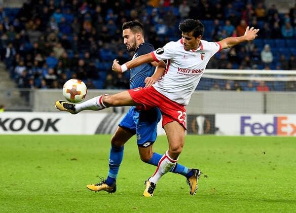 14 09 2017 xfux Football Europe League TSG 1899 Hoffenheim Sporting Braga emspor v l Lukas Rupp 1899 Hoffenheim Joao Teixeira SC Sporting Braga Sinsheim