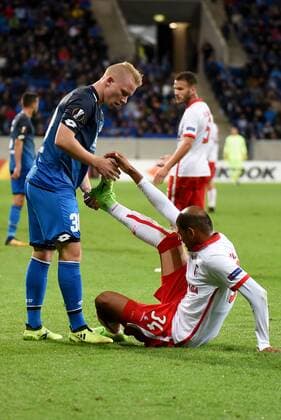 Philipp Ochs TSG 1899 Hoffenheim Raul Michael Melo there Silva Sporting Braga Germany Sinsheim Sports Football UEFA Europe League Matchday 1 TSG 1899 Hoffenheim vs Sporting Braga at 14 09 2017 Rhine Neckar Arena