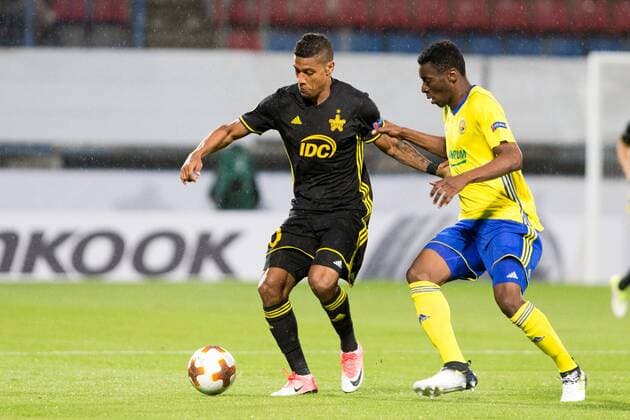 OLOMOUC 14.09.2017 PILKA NOZNA LIGA EUROPY KOLEJKA 01 GRUPA F FK FASTAV ZLIN - SHERIFF TIRASPOL SPORT FOOTBALL - UEFA EUROPA LEAGUE ROUND I GROUP F FASTAV ZLIN - SHERIFF TIRASPOL NZ. JAIRO DE MACEDO DA SILVA (SHERIFF) IBRAHIM BENJAMIN TRAORE (FASTAV) FOT. MICHAL CHWIEDUK FOKUSMEDIA.COM.PL NEWSPIX.PL --- Newspix.pl  170914CHW005