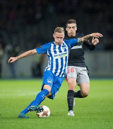 Vl Ondrej Duda B Inigo Cordoba Bil Football International UEFA Europe League Season 2017 2018 Group game Hertha BSC Berlin Athletic Club Bilbao in Olympic Stadium in Berlin Germany at 14 09 2017