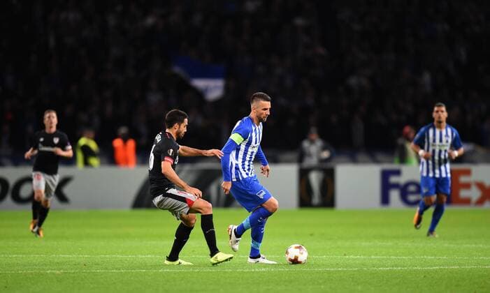 Football men Season 2017 2018 UEFA Europe League Group J 1 Matchday Hertha BSC Athletic Bilbao v l Mikel San Jose Athletic Bilbao Vedad Ibisevic Hertha BSC 14 09 2017 Copyright: xMichaelxHundtx xMatthiasxKochx