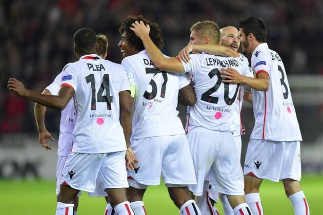 WAREGEM, BELGIUM - SEPTEMBER 14 : Dante defender of OGC Nice celebrates scoring a goal during the UEFA Europa League, Group K stage match between SV Zulte Waregem and OGC Nice at the Regenboog stadium on September 14, 2017 in Waregem, Belgium, 14 09 2017 FOOTBALL : SV Zulte Waregem v OGC Nice : UEFA Europa League - 14 09 2017 PHOTONEWS PANORAMIC  775031117