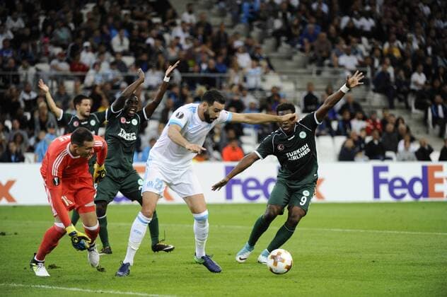 Pele (OM) - Rami (OM) FOOTBALL : Marseille vs Konyaspor - Europa League - 14 09 2017 FranckPennant Panoramic 